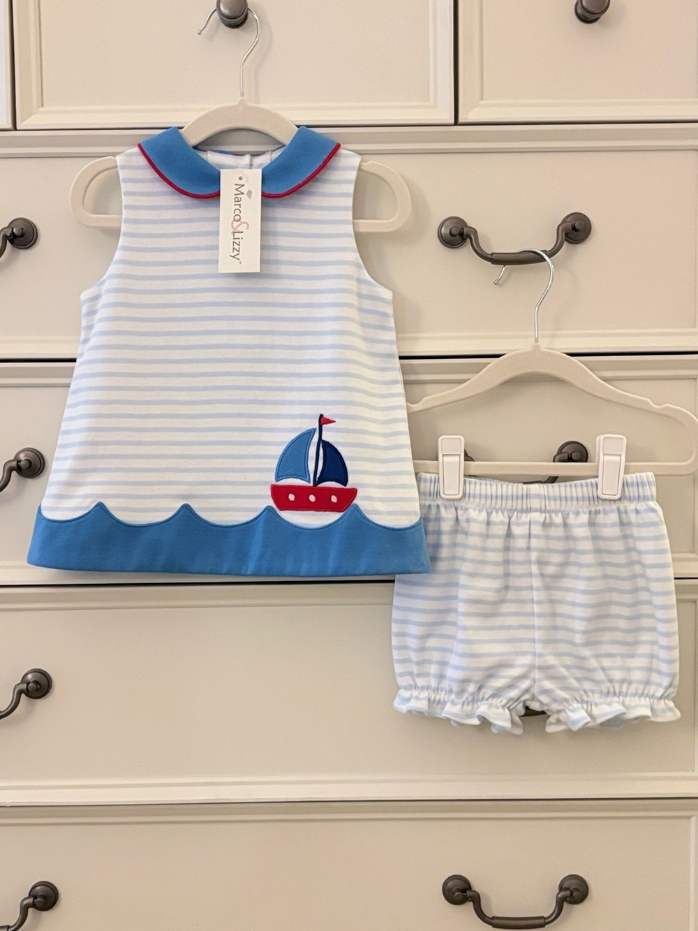 NWT Marco & Lizzy Sailboat Bloomer Set Size 18 Months